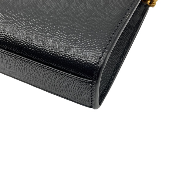 SAINT LAURENT BLACK / GOLD HARDWARE KATE EMBOSSED LEATHER SHOULDER BAG - Picture 14 of 16